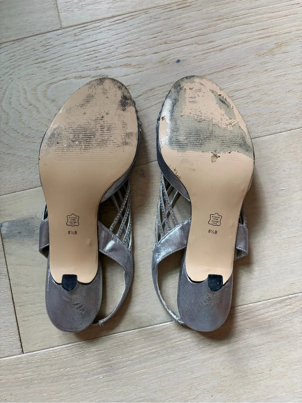 Caparros Silver Embellished Slingback Heels